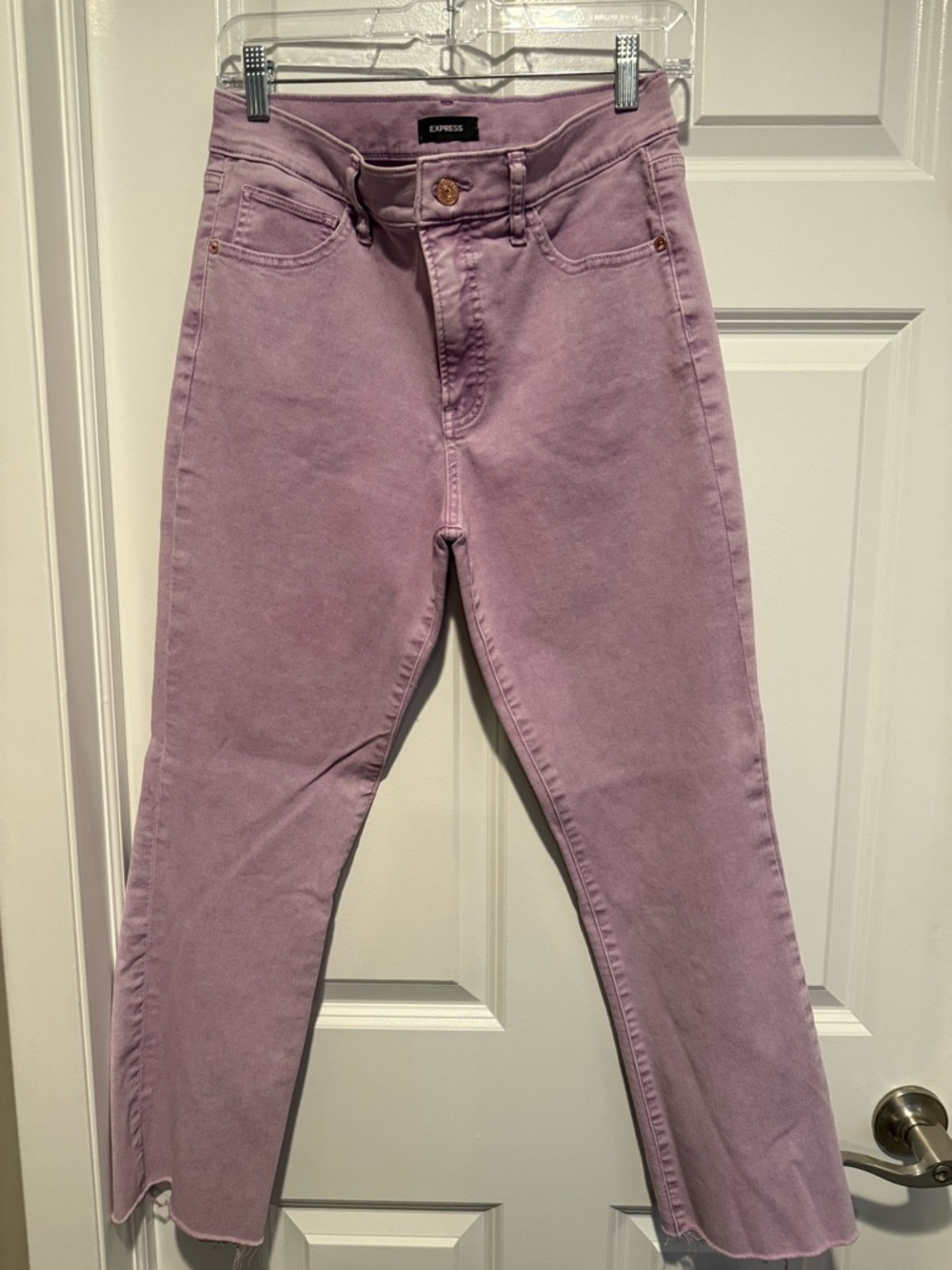 Express High-Rise Cropped Flare Lilac Jeans for Women